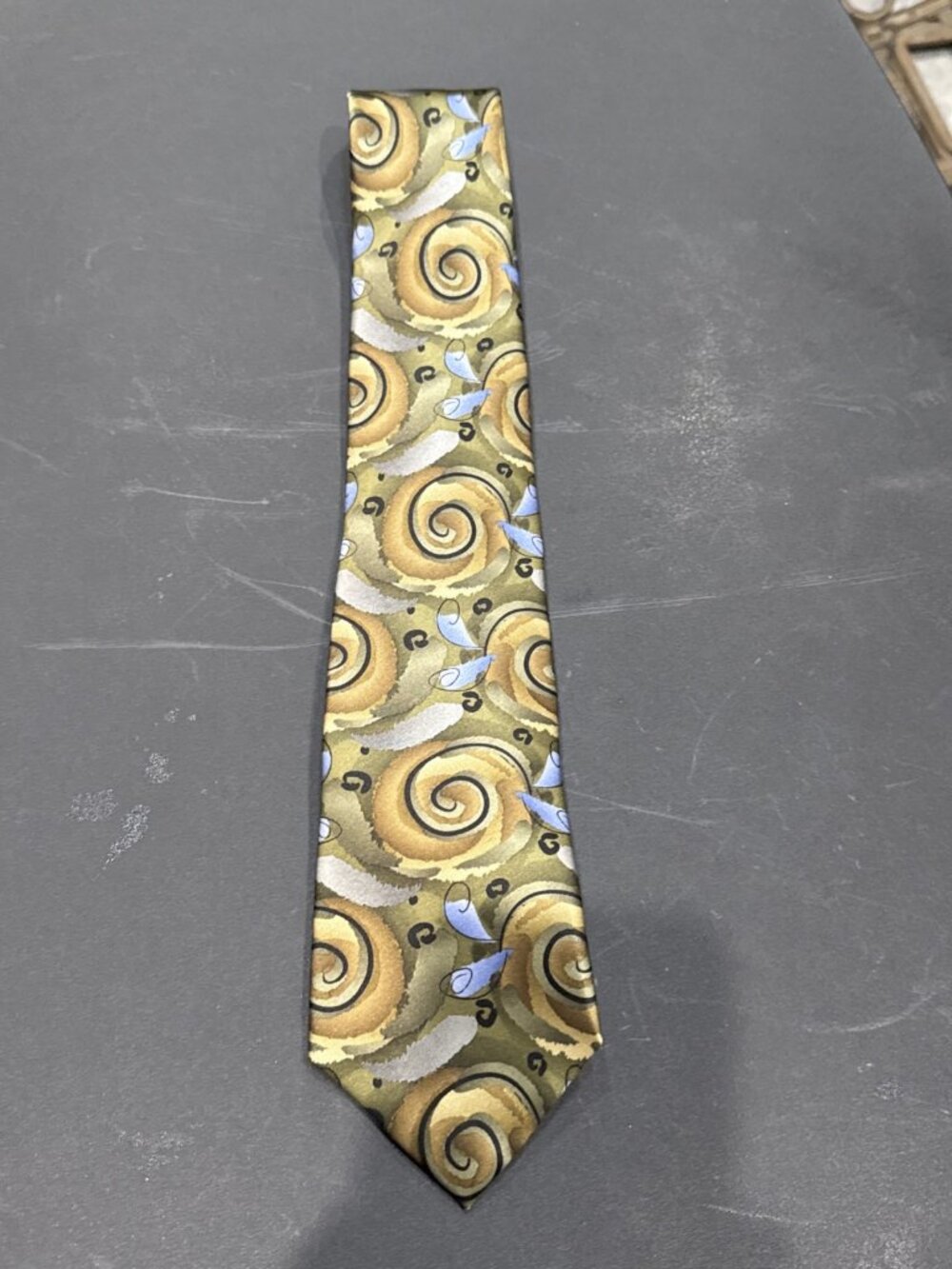 J GARCIA VID-GAME COLL 52 ART SILK NECKTIE TIE GREEN BLUE
